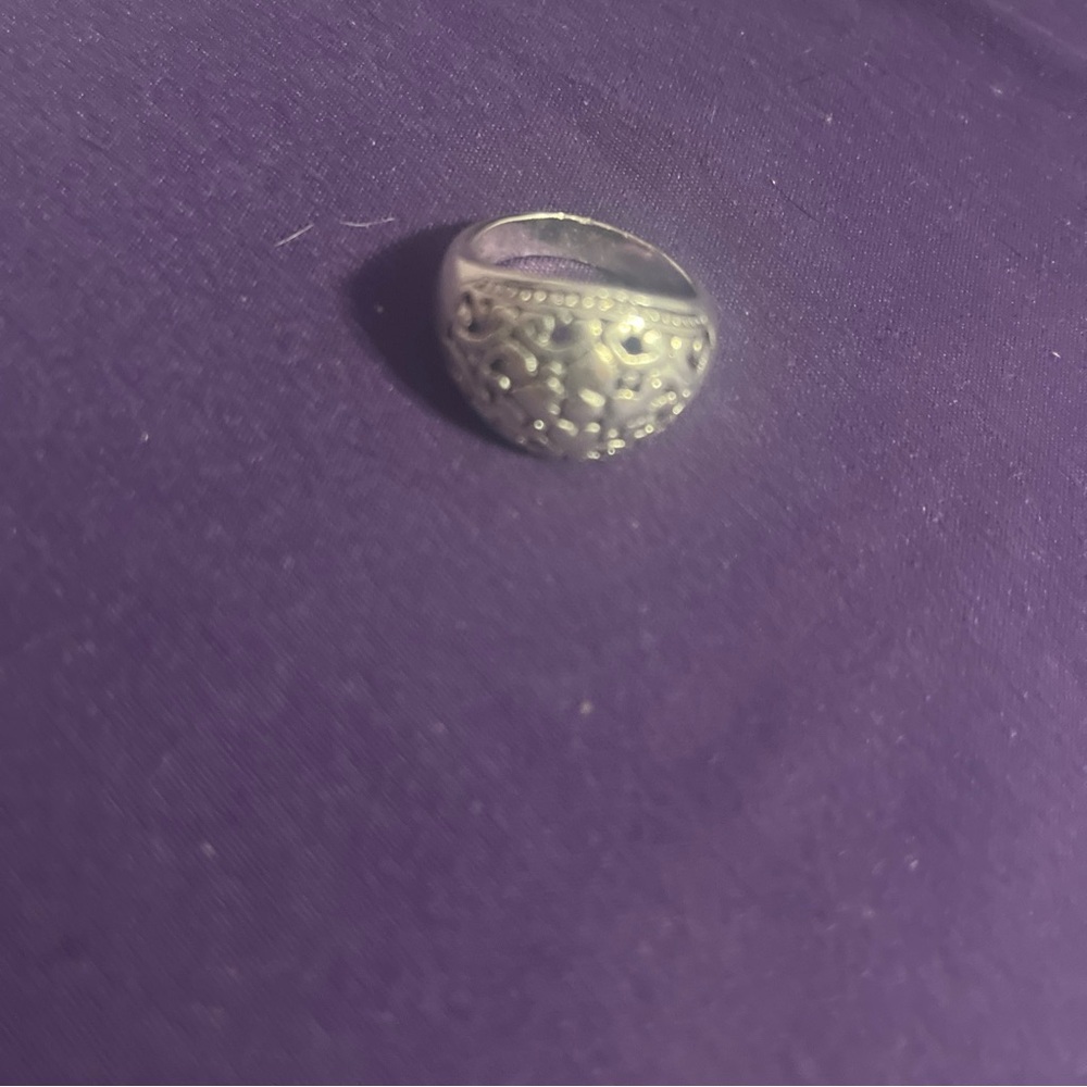 Sterling silver vintage Texture Dome Ring Size 6.5 - Picture 3 of 5